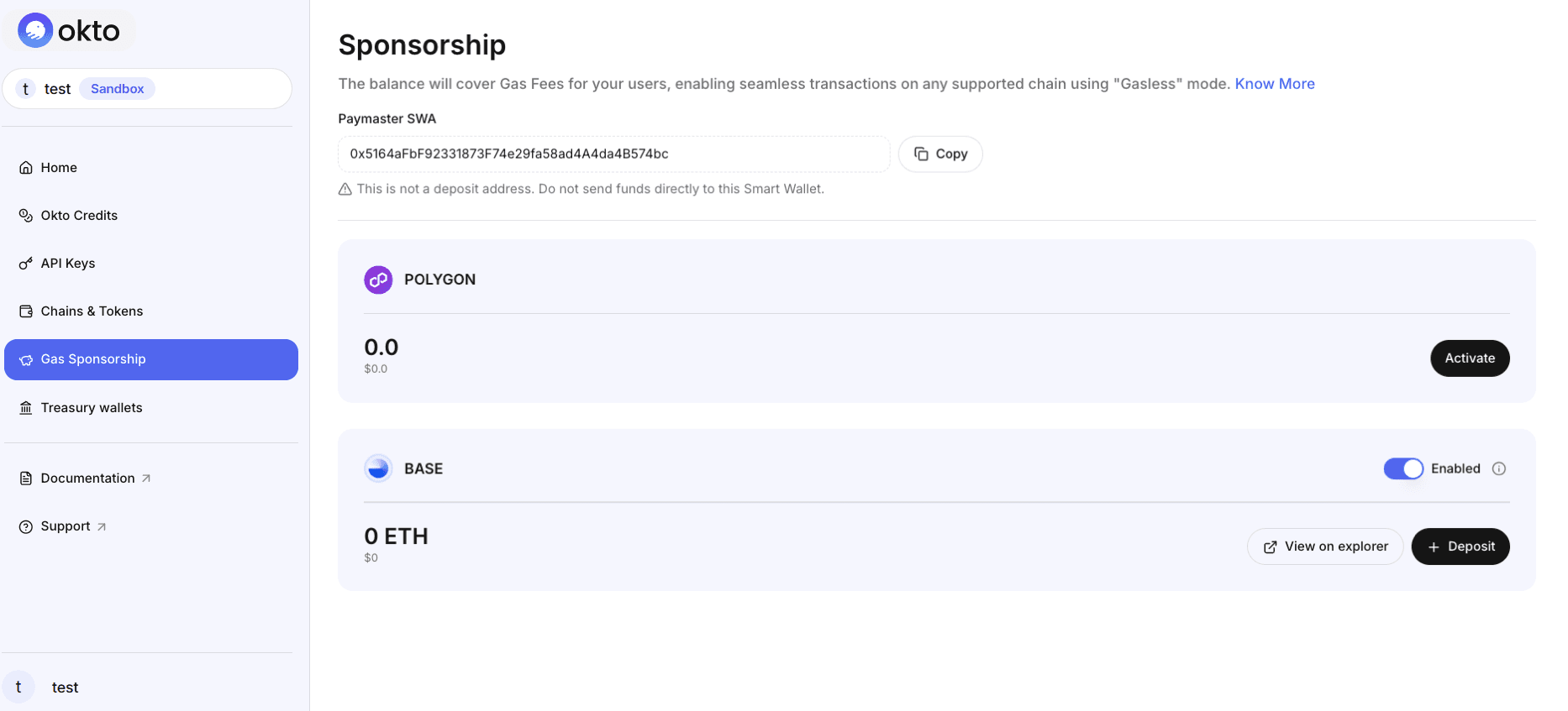 Sponsorship Page - Okto Dashboard